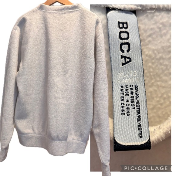 Vintage Cream Sweatshirt Red Authentic BOCA logo - Picture 2 of 2